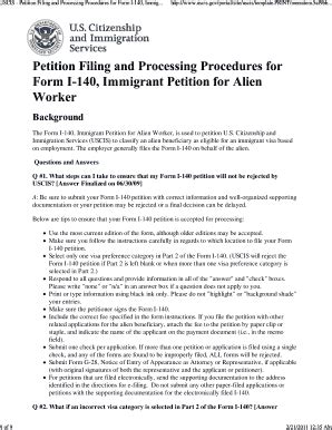 i-140 processing time|Petition Filing and Processing Procedures for Form I.